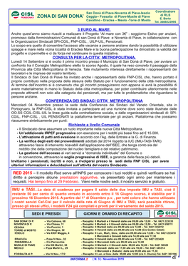 San Donà Di Piave-Noventa Di Piave-Iesolo Coordinatore Ceggia-- Fossalta Di Piave-Musile Di Piave Di RLS ZONA DI SAN DONA' E