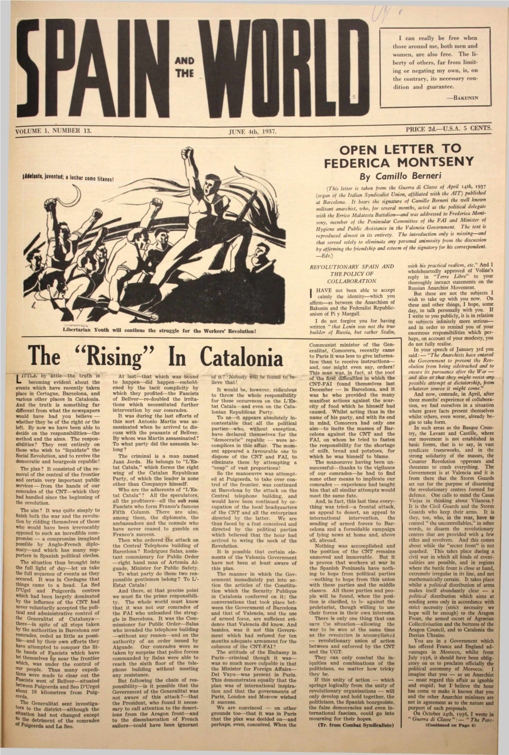 The “ Rising” in Catalonia