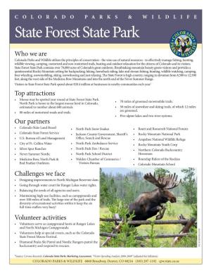 State Forest State Park Fact Sheet