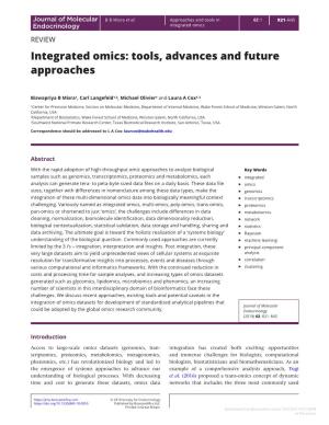 Integrated Omics: Tools, Advances and Future Approaches