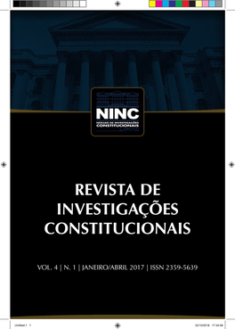 Untitled-1 1 22/10/2018 17:34:56 Untitled-1 2 22/10/2018 17:34:56 REVISTA DE INVESTIGAÇÕES CONSTITUCIONAIS