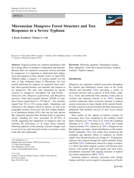 Micronesian Mangrove Forest Structure and Tree Responses to a Severe Typhoon