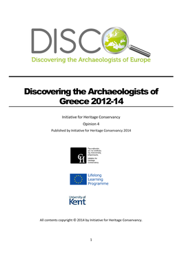 Discovering the Archaeologists of Greece 2012-14