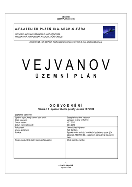 Územní Plán Vejvanov