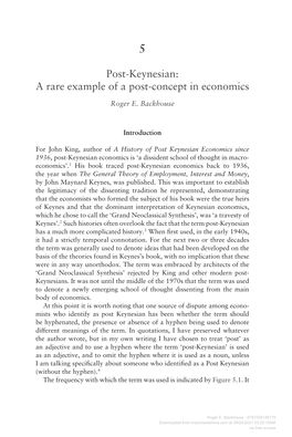 Post-Keynesian: a Rare Example of a Post-Concept in Economics