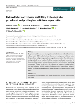Extracellular Matrix-Based Scaffolding Technologies for Periodontal and Peri-Implant Soft Tissue Regeneration