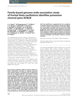 Familybased Genomewide Association Study of Frontal Theta Oscillations
