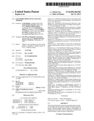 (12) United States Patent (10) Patent No.: US 8.492,564 B2 Beguin Et Al