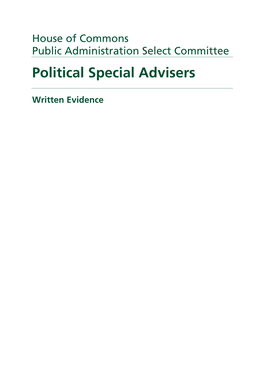 Political Special Advisers