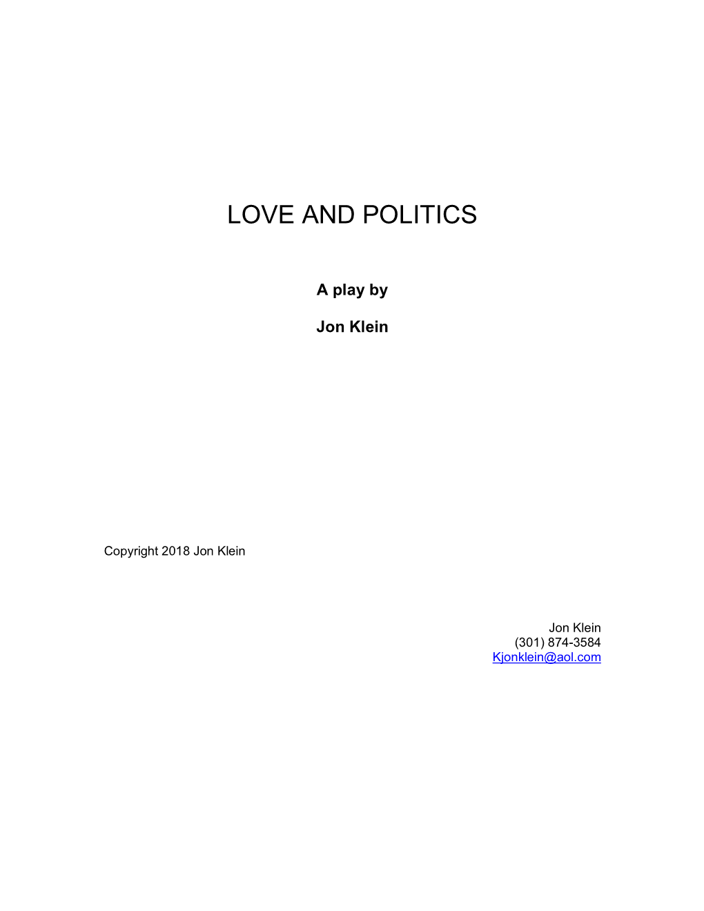 Love and Politics