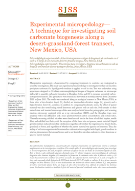 Experimental Micropedology— a Technique for Investigating Soil Carbonate Biogenesis Along a Desert-Grassland-Forest Transect, New Mexico, USA