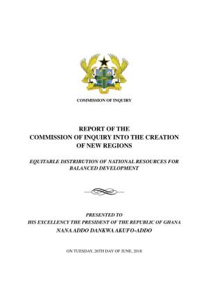 Report of the Commission of Inquiry Into the Creation of New Regions