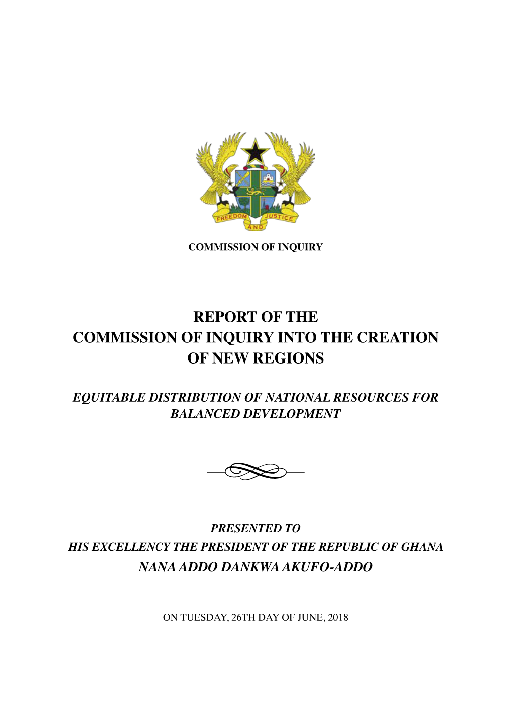 Report of the Commission of Inquiry Into the Creation of New Regions