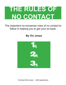 The Rules of No Contact