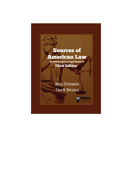 Sources of American Law an Introduction to Legal Research