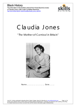 Claudia Jones Black History Month
