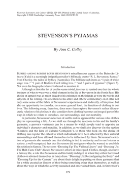 Stevenson's Pyjamas