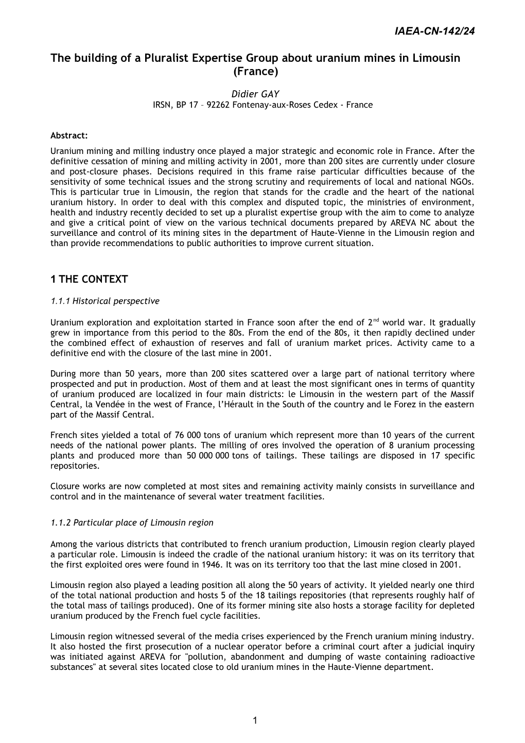 Eurosafe 2006 - Layout Paper