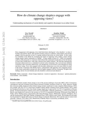 How Do Climate Change Skeptics Engage with Opposing Views?