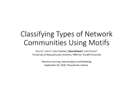 Classifying Types of Network Communities Using Motifs