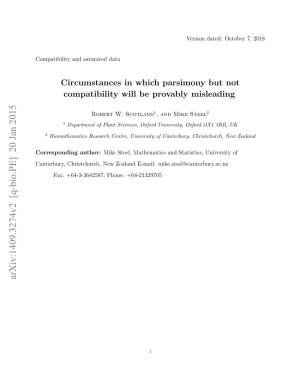 Circumstances in Which Parsimony but Not Compatibility Will Be Provably Misleading