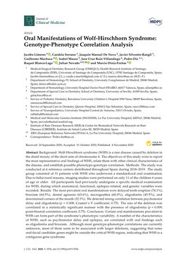 Oral Manifestations of Wolf-Hirschhorn Syndrome: Genotype-Phenotype Correlation Analysis