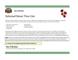 Selected Street Tree List