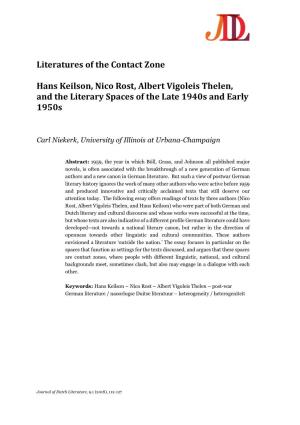 Literatures of the Contact Zone Hans Keilson, Nico Rost, Albert Vigoleis