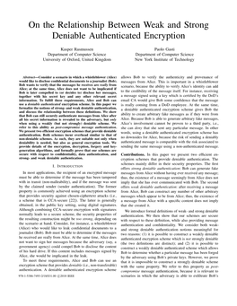 On the Relationship Between Weak and Strong Deniable Authenticated Encryption