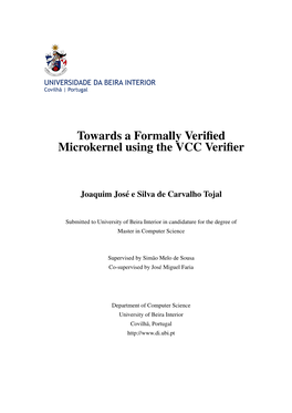 Towards a Formally Verified Microkernel Using the VCC Verifier