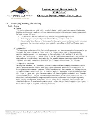 Landscaping, Buffering, & Screening General Development Standards