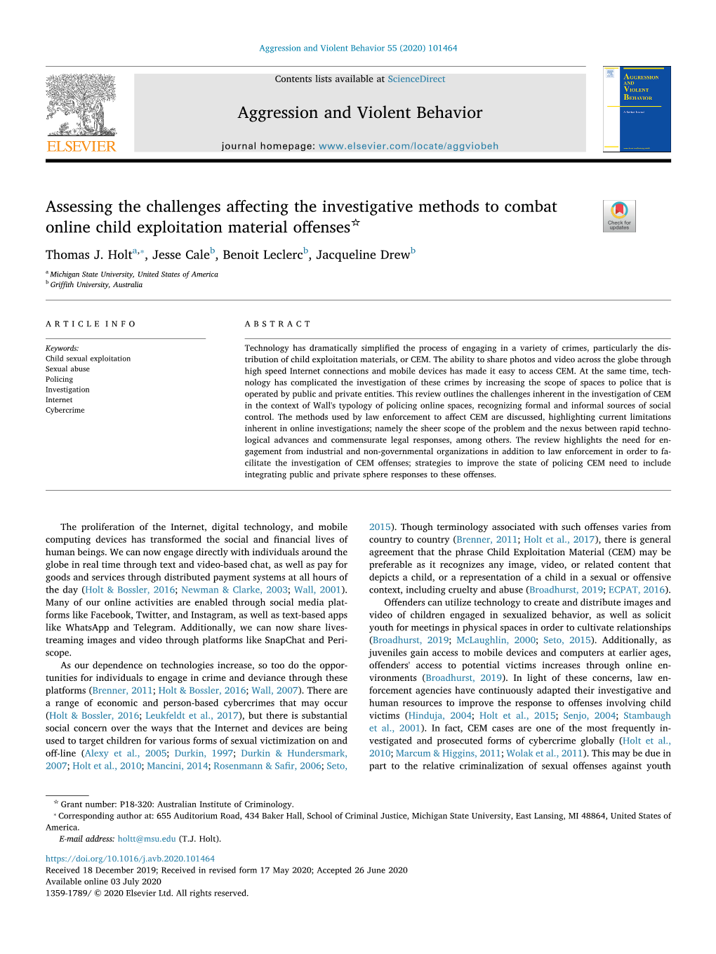 Assessing the Challenges Affecting the Investigative Methods to Combat Online Child Exploitation Material Offenses