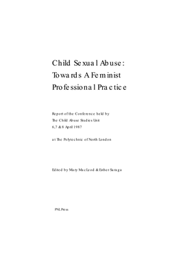 Child Sexual Abuse: Towards a Feminist Professional Practice