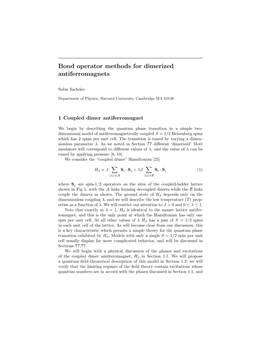 Bond Operator Methods for Dimerized Antiferromagnets
