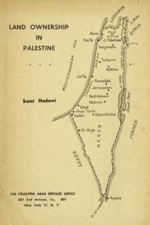 Land Ownership in Palestine