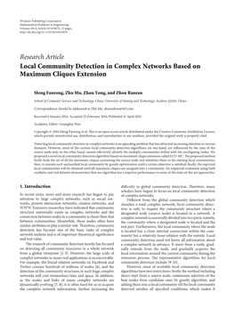 Local Community Detection in Complex Networks Based on Maximum Cliques Extension