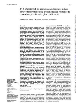 Chenodeoxycholic Acid Plus Cholic Acid Gut: First Published As 10.1136/Gut.38.4.623 on 1 April 1996
