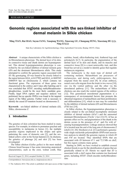 Genomic Regions Associated with the Sex-Linked Inhibitor of Dermal Melanin in Silkie Chicken