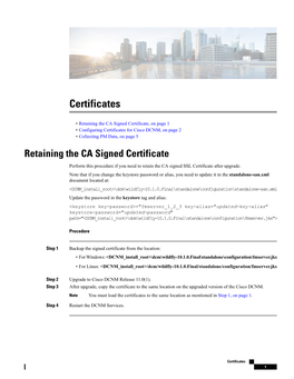 Retaining the CA Signed Certificate