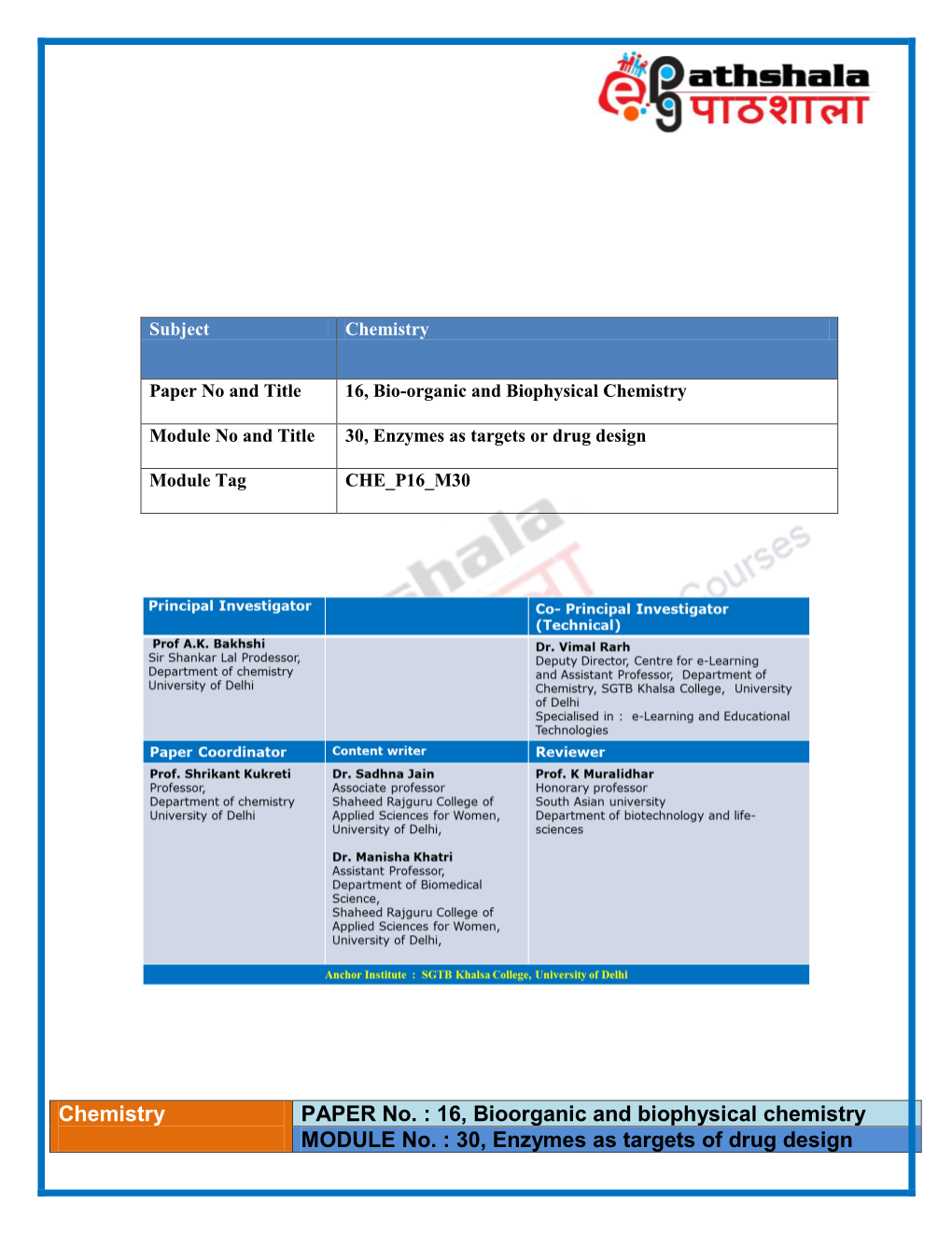 Bsc Chemistry