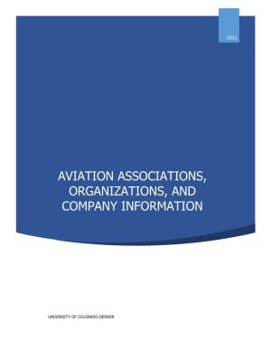 Aviation Associations, Organizations, and Company Information