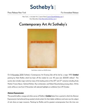 Contemporary Art at Sotheby's