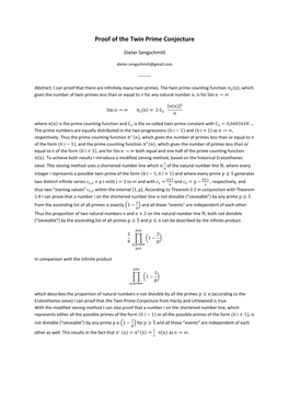 Proof of the Twin Prime Conjecture