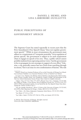 Public Perceptions of Government Speech