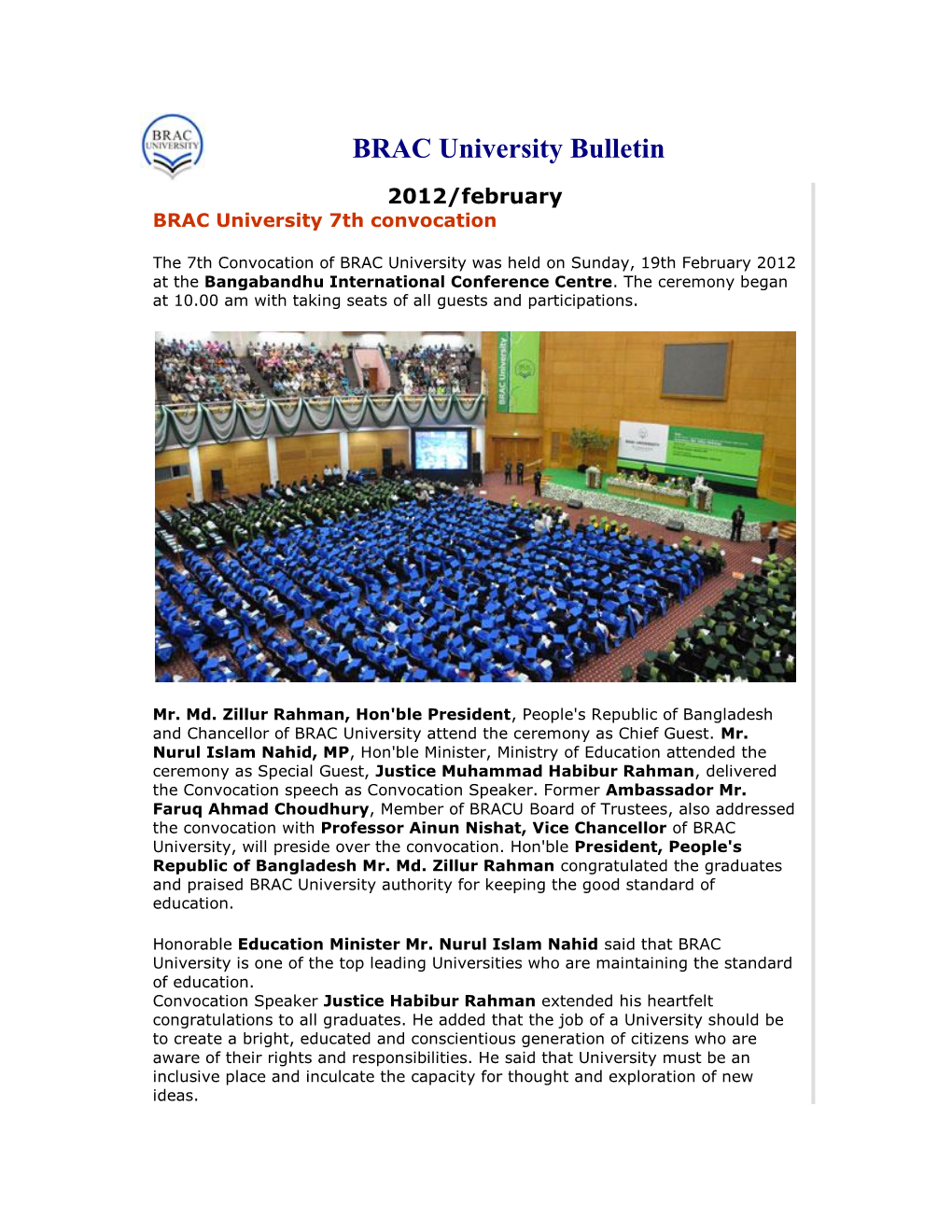 BRAC University Bulletin