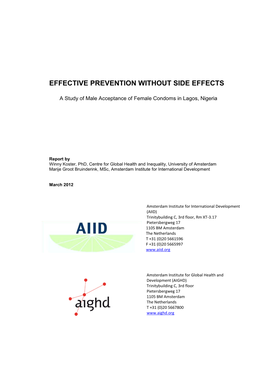 Effective Prevention Without Side Effects: a Study of Male