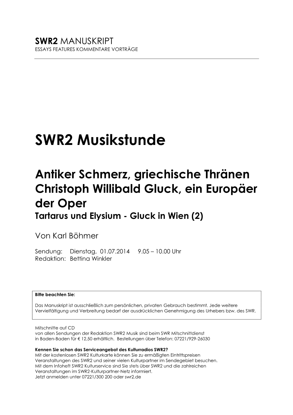 SWR2 Musikstunde