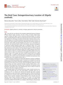 The Brief Case: Extragenitourinary Location of Oligella Urethralis