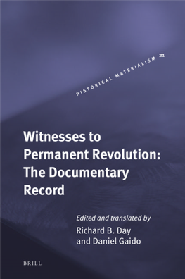 Witnesses to Permanent Revolution: the Documentary Record Historical Materialism Book Series