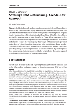 Sovereign Debt Restructuring: a Model-Law Approach